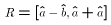 $R= [\hat{a}-\hat{b},\hat{a}+\hat{a}]$
