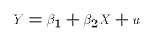 $$Y = \beta_1 + \beta_2 X + u \eqno{(*)}$$