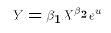 $$ Y = \beta_1 X^{\beta_2} e^u\eqno{(E3)}$$