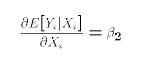 $${\partial E[Y_i|X_i] \over \partial X_i} = \beta_2$$